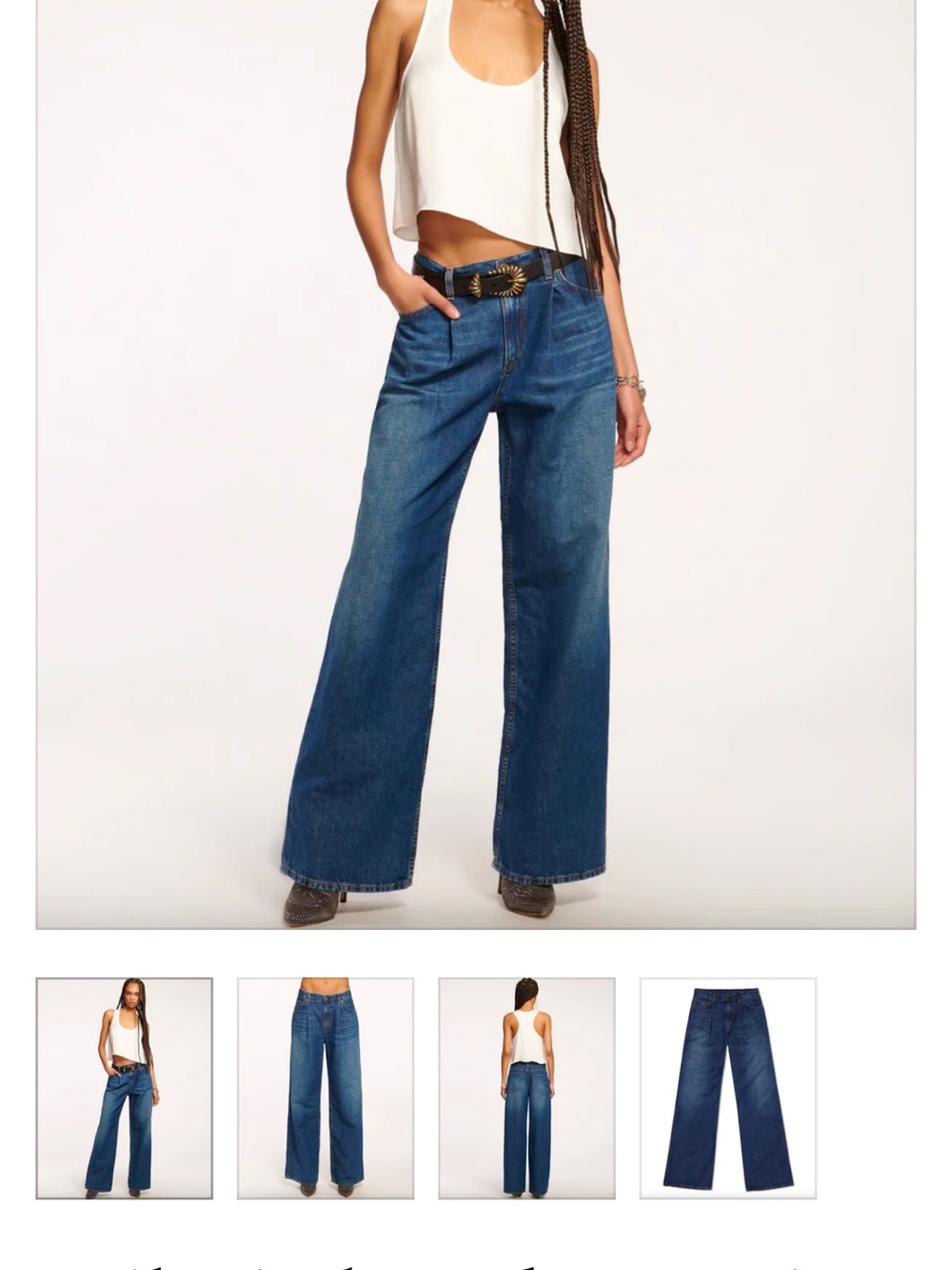Ramy Brook Wide-Leg Jeans in Dark Blue Wash